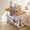 Walnut color 80 x 40CM, variant on Adjustable Height Mobile Standing Desk – Rolling Computer Table with Storage Shelves – Small Laptop Desk for Home Office, School, Bedside – Space-Saving, with Wheels, Walnut Color