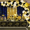 thumbnail image 3 of PIXHOTUL 30th Birthday Decorations for Boys Girls Serve 20 - 81Pcs Plates Napkins Tablecloth Forks Set for Black and Gold Party Decorations 30th Party, 3 of 7