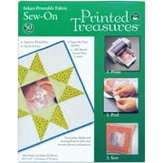 Dritz Printed Treasures Sew-On Ink Jet Fabric Sheets, White, 8-1/2" x 11" Pack of 50 pages