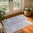 thumbnail image 3 of Balacho Boho Vintage Oriental Faux Wool Area Rug, 2' x 3', Dark Blue, 3 of 7