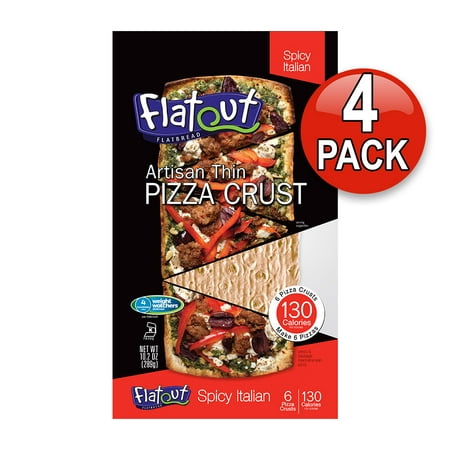 Flatout Thin Crust Flatbreads Artisan Pizza 4 Pack (Spicy (Best Store Bought Flatbread For Pizza)
