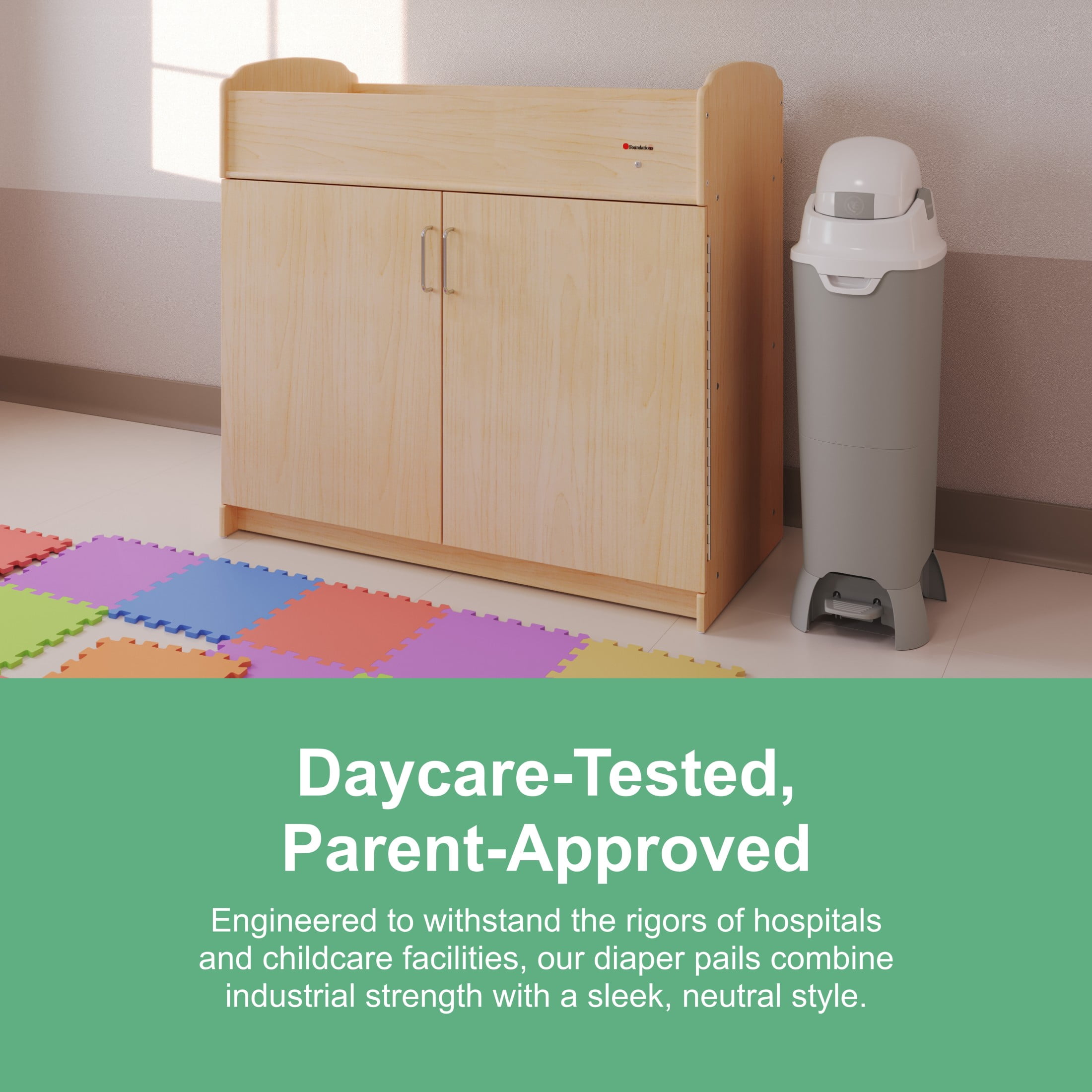 Foundations Tall Hands-Free Diaper Pail, 2-Pack