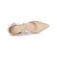 thumbnail image 4 of BLISSFUL STEP Women's Pointed Toe Cross Strap Block Heels Pumps Beige 10, 4 of 7