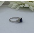 thumbnail image 2 of HeartsAndYou 1.6ct Natural Sapphire & Diamond Diamond Leaf Accent Ring 14k SOLID White Gold, 2 of 8