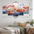 thumbnail image 4 of Designart "Red Blue Botanical Charm" Abstract Botanicals Metal Wall Art Set, 4 of 5