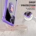 thumbnail image 6 of For Samsung Galaxy S23 5G Clear Transparent Hybrid with 360° Magnetic Ring Stand PC Heavy Duty Shockproof Hard Back Phone Case Cover by Xpression - Purple, 6 of 9