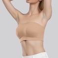 thumbnail image 5 of ZJXFGS Half Bras for Women Strapless Minimizer Bras Women's Strapless Push up Bras Without Shoulders And No Ring Wrapping Bandeau Bras for Women Plus Size Beige L, 5 of 9