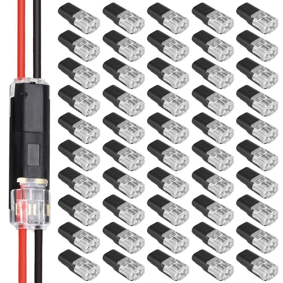 2026 New Double-Wire Plug-in Connector Led Light Strip Connectors 2 Pin, Low Voltage Wire Connector with Locking Buckle, Fast Connect Plugs Led Connectors for Strip Lights (50 PCS)