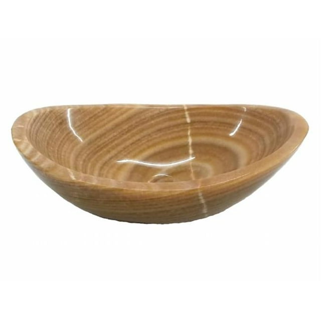 Eden Bath EB-S005BO-P Stone Canoe Sink - Polished Brown Onyx