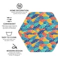 thumbnail image 3 of Lsque Colorful Fish 1 Pattern 4" Drink Coasters Set of 4, PVC Leather Absorbent Coasters, Table Coaster Set Decorative Coffee Cup Coasters Housewarming Gift -Hexagon, 3 of 6
