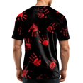 thumbnail image 6 of Mens Halloween Shirts Pumpkin Spider Print Short Sleeve Fall Costumes Ghost Graphic Crew Neck Vintage Spooky Tops 2XL, 6 of 6