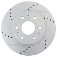thumbnail image 3 of TRQ Front Performance Brake Rotor Drilled Slotted Pair Set for Avalanche / Escalade / Express 1500 / Savana 1500 / Sierra 1500 / Silverado 1500 / Suburban / Tahoe / Yukon, 3 of 6
