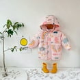 thumbnail image 4 of Toddler Kids Boys Girls Clothes Rainbow Print Winter Puffer Coat Lightweight Hooded Padded Jacket Outfits for 2-8 Years, 4 of 9