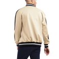 thumbnail image 2 of Hat and Beyond Mens Varsity Zip Up Two Tone Stripe Bomber Track Jacket, 2 of 6