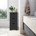 thumbnail image 3 of Giantex Bathroom Storage Cabinet, Space-saving Slim Storage Organizer, Freestanding Wooden Narrow Floor Cabinet, Black, 3 of 8
