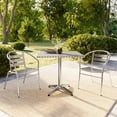 thumbnail image 3 of Flash Furniture 31.5'' Square Aluminum Indoor-Outdoor Table Set with 2 Slat Back Chairs, 3 of 13