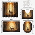 thumbnail image 2 of Forest Deer 4 Pieces Shower Curtain Set with Non-Slip Rug Fall Hunting Theme Elk Wild Animal Country Rustic Farmhouse Bath Curtain for Bathroom Waterproof Fabric Bathroom Decor Set, 72x72 Inch, 2 of 4