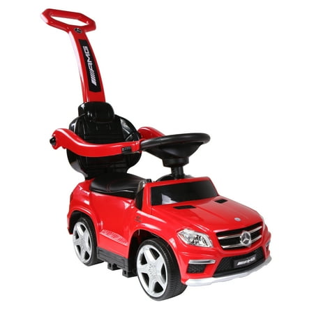 Plastic Push Cap - Best Ride On Cars Baby 4 in 1 Mercedes Toy Push Vehicle, Stroller, & Rocker, Red