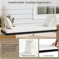 thumbnail image 3 of Silla de columpio de madera del patio, banco colgante del porche con cojines y almohadas, cuerdas de cáñamo de 10,8 pies para jardín, patio trasero, 3 of 5