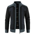 thumbnail image 2 of DPTALR Cardigan Patchwork Décontracté à Manches Longues pour Hommes avec Fermeture Éclair, 2 of 4