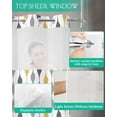 thumbnail image 4 of No Hook Shower Curtain with Snap in Liner, Yellow Grey and Black Geometric Striped Hotel Shower Curtains for Bathroom, Washable Shower Curtain Liner Set with Mesh Top Window, 72"x72", 4 of 6