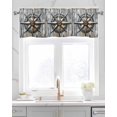 thumbnail image 2 of Vintage Coastal Kitchen Valances for Windows Farmhouse Linen Window Valance Curtain for Living Room Window Treatment Nautical Ocean Compass Summer Beach Valance Rod Pocket Topper Drape, 54 x 18 Inch, 2 of 6