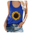 thumbnail image 3 of Betiyuaoe Débardeurs pour Femme Plus Size Summer Sunflower Print Col Rond Sans Manches Débardeur Camis Top, 3 of 6