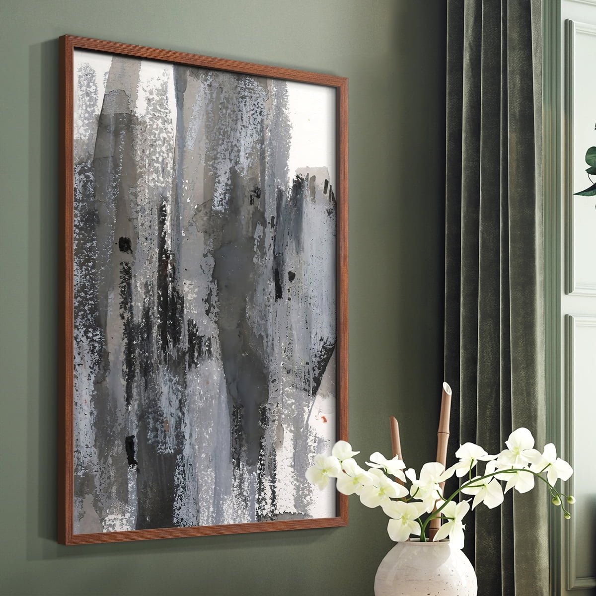 Loft Pastel III Framed Print in Brown Solid Wood Framed Print No Nail Hanging