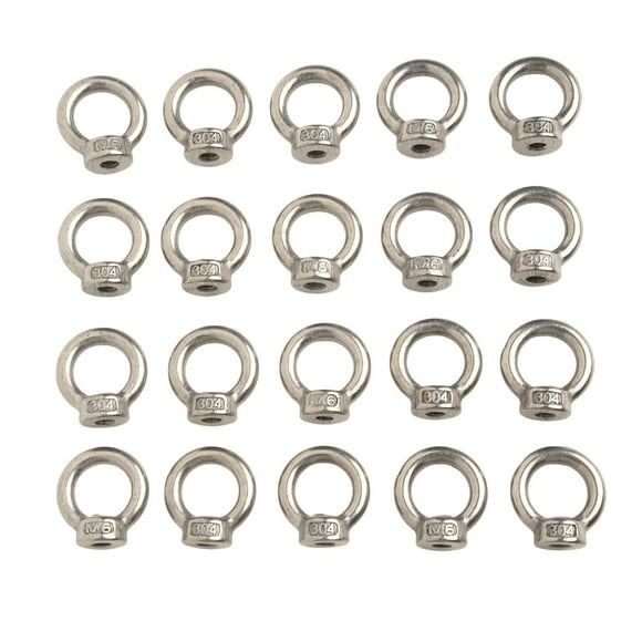 20pcs Lifting Eye Nut M6 Ring Eye Nuts 304 Stainless Steel Female Threaded Nut
