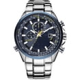 thumbnail image 4 of Reloj de pulsera de acero con correa de acero y cronómetro multifunción Blue Angel de seis agujas para hombre, reloj de cuarzo de moda de negocios con tres ojos, 4 of 5