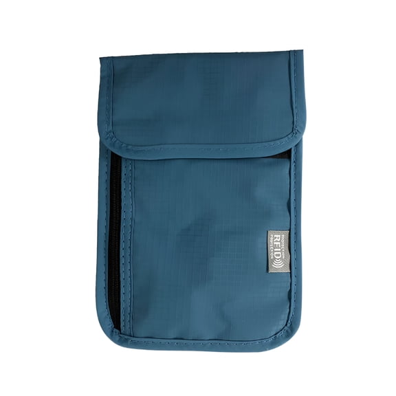GASTROPOD Neck Wallet Travel Pouch Rfid Blocking,Phone Passport Credit Card Holder for Men,Cell Phone Waterproof Nylon Black Bag,Anti-Theft Security Purse (Blue)