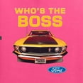 thumbnail image 2 of Wild Bobby, Who's The Boss Yellow 1969 Mustang 302, Cars and Trucks, Front and Back Unisex Crewneck Graphic Sweatshirt, Neon Pink, Medium, 2 of 4