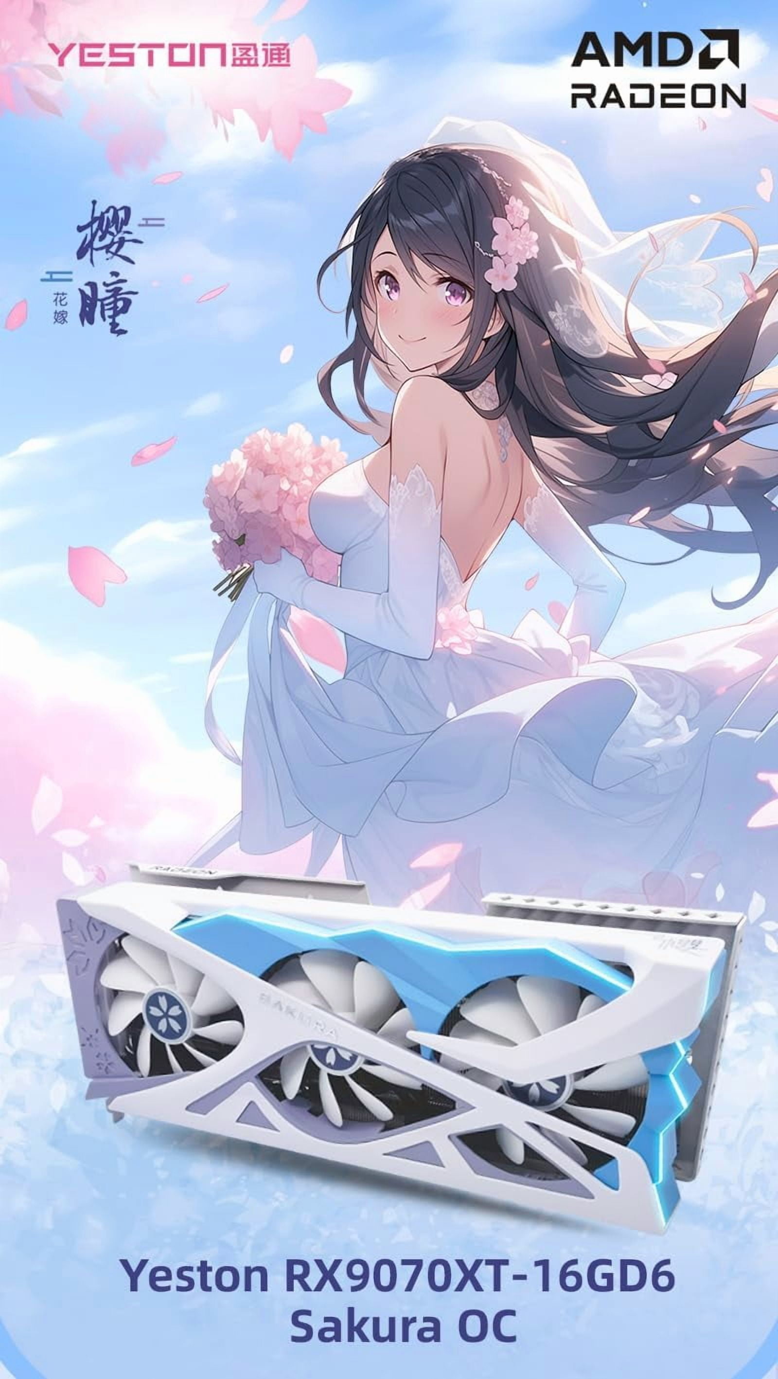 Yeston Sakura Radeon RX 9070 XT 16G GDDR6 OC SA 256bit 4nm Video