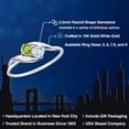 thumbnail image 2 of Gem Stone King 10K White Gold Round Green Peridot and Sky Blue Aquamarine Ring for Women (0.38 Cttw, Round 3.5MM, Gemstone August Birthstone, Size 7), 2 of 6