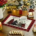 thumbnail image 3 of mubwai Red and Black Buffalo Plaid Christmas Trees Placemats Set of 6, 12x18 Inch Winter Table Mats for Outdoor Home Party Kitchen Dining Decor, 3 of 6