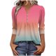 thumbnail image 1 of Tops de Verano de Mujer Casual 3/4 Manga Cuello en V Color Sólido Primavera Y Verano Top para Uso Diario Y Fiesta, 1 of 5
