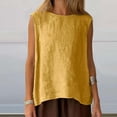 thumbnail image 6 of Womens Linen Tank Tops Classic Crew Neck Sleeveless Tank Top for Casual Wear Size 2XL, 6 of 6