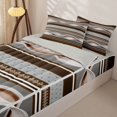 thumbnail image 3 of Homewish Brown Spiral Swirl Zipper Queen Comforter Set with Fitted Sheet and 2 Pillowcases,Geometric Artwork Zipper Bedding Set,Light Gray Reversible,4pcs, 3 of 8