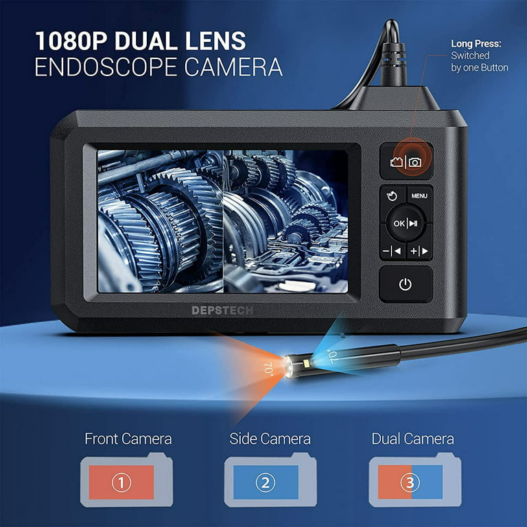 360° Electric Rotation Endoscope Camera, Digital Rotatable Borescope  Inspection Camera IP68 Waterproof Snake Camera with 8+1 LED Lights Camera  Scope with 4.5 IPS Screen 32GB Card, Travel Case: : Industrial &  Scientific