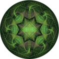 thumbnail image 1 of Ahgly Company Tapis Rond Lavable en Machine Intérieur Transitionnel Vert Lime Foncé, 7 Pieds Rond, 1 of 7