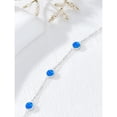 thumbnail image 6 of CACA LADY Blue Opal Anklet for Women 925 Sterling Silver Summer Beach Anklet Birthday Jewelry for Wife Mom, 6 of 6