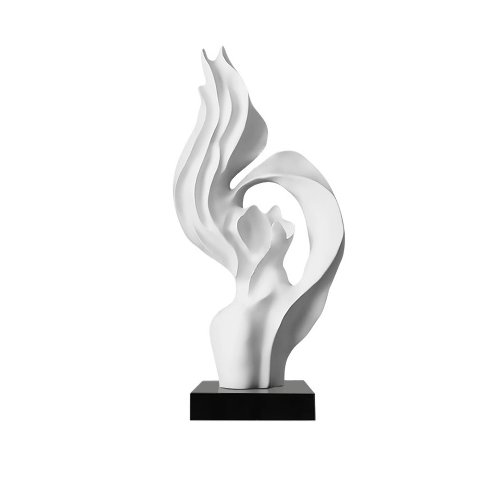 White Abstract Art Glass Sculpture Decor for Home Office Shelf Modern Minimalist Gift