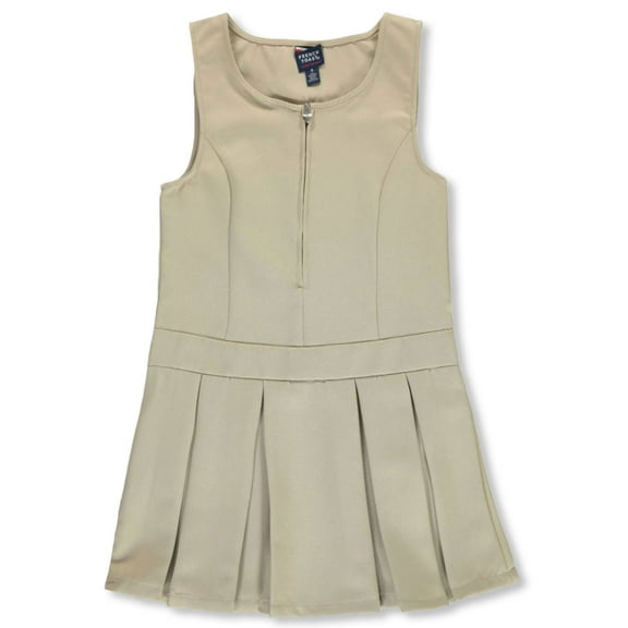 French Toast Girls' Zip-Front Jumper - khaki, 8 (Big Girls)