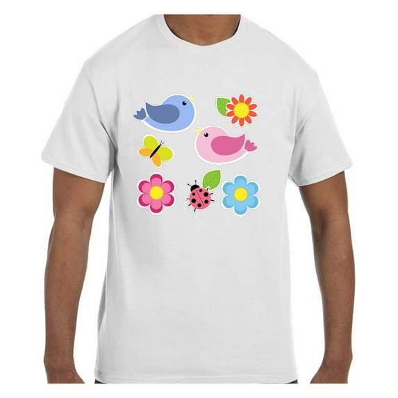 Tshirt Mother's Day Flowers Birds Design