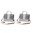 thumbnail image 4 of Minnieouse Elegante bolso de hombro para mujer para restaurantes y cafés Bolso de hombro de PU Bolso cruzado de cuero Moda de alta capacidad gris claro 1 2Conjunto, 4 of 6