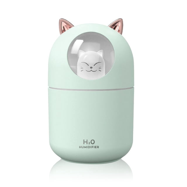 300ML Air Humidifier Cute Cartoon Cat Aroma Diffuser With Night Light USB Cold Mist Maker For Home Car Air Purifier Freshener