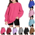 thumbnail image 1 of Tramfacy Chandails en Molleton à Col Rond pour Filles Tendance Filles Décontracté Manches Longues Mignon Chandail en Molleton en Polaire Surdimensionné, 1 of 6