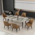 thumbnail image 4 of MODERN 6 Chairs Dining Tables Complete Kitchen Luxury Coffee Dining Tables  Free Shipping Esstische Set Furniture WW50DT My Lux Decor Round, 4 of 16