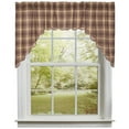 thumbnail image 4 of Rustic Swag Set Dawson Star Scalloped Brown Plaid Country Kitchen Window Curtains VHC Brands, 4 of 4