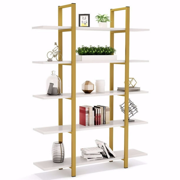 Tribesigns 5Tier Bookshelf, Vintage Industrial Style Bookcase 72 H x